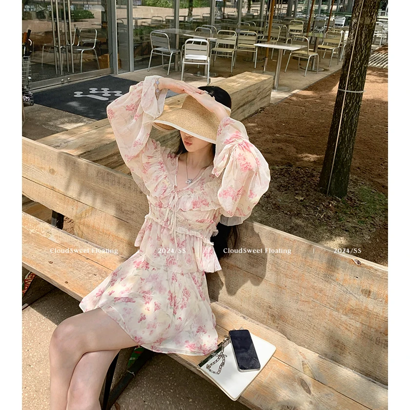 【CloudSweet 07/21】浪漫不止 荷叶边打揽连衣裙&短裙套装