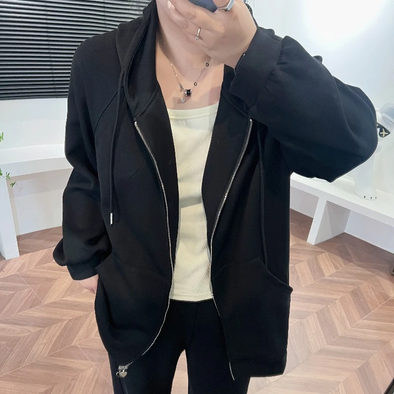 诺丁山秋 / 网格空气层卫衣外套11299花契200斤胖mm秋季潮流遮肉