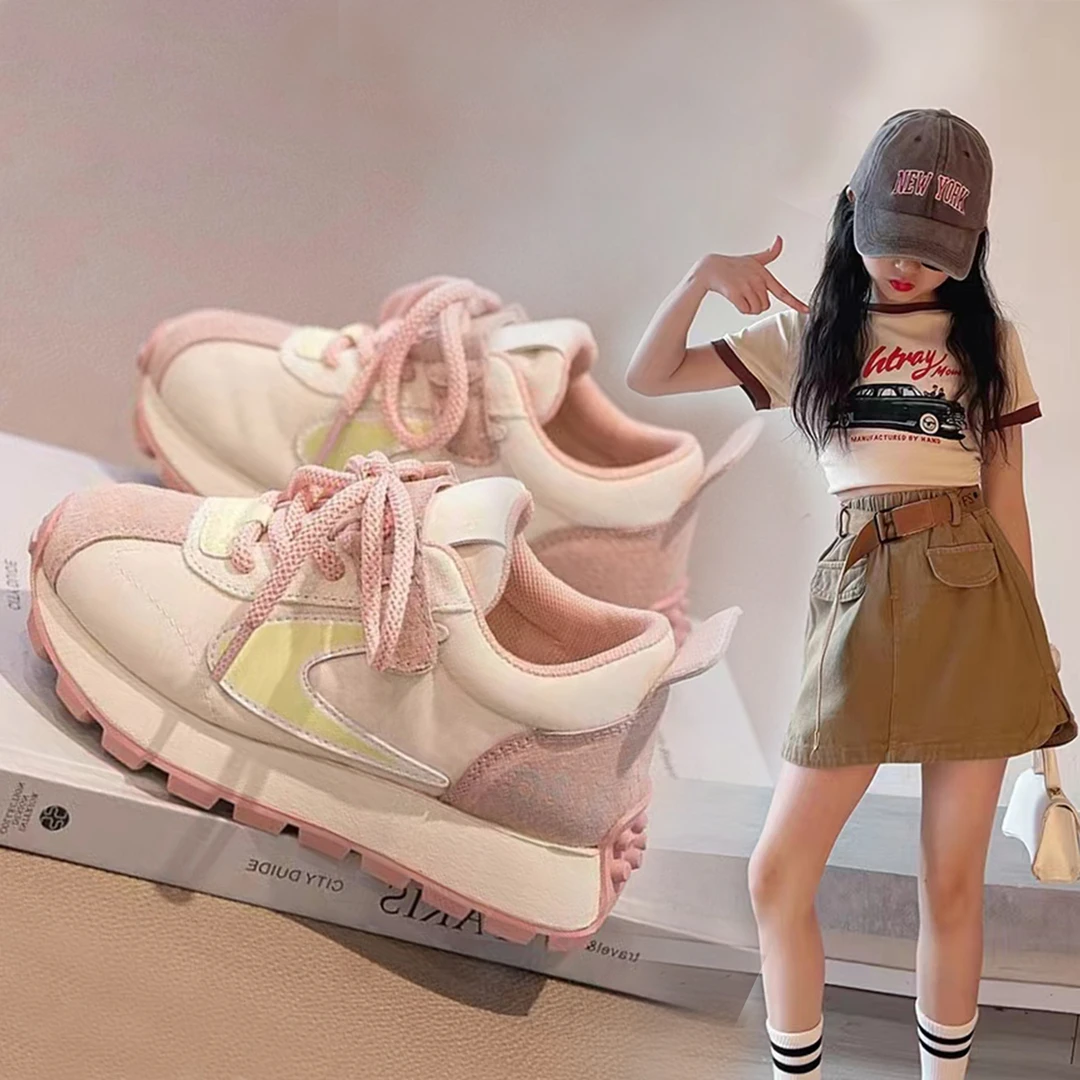 女童鞋2024春季新款百搭阿甘鞋子男童透气中大童小学生宝宝鞋女孩