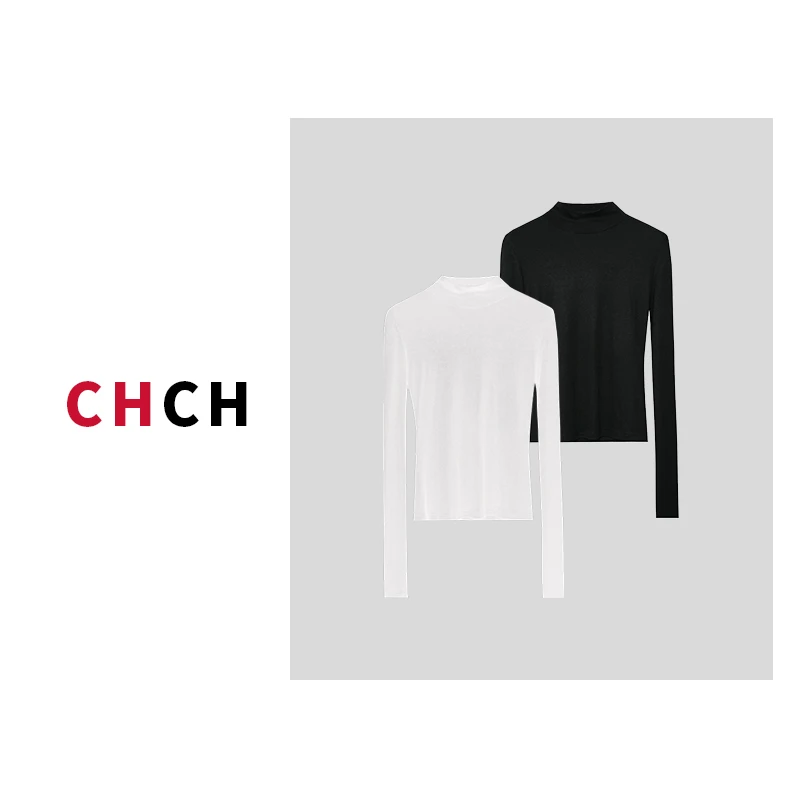 【晨夕潮牌】JY3TXD113437时尚新款潮流熊猫绣花百搭高领针织衫女