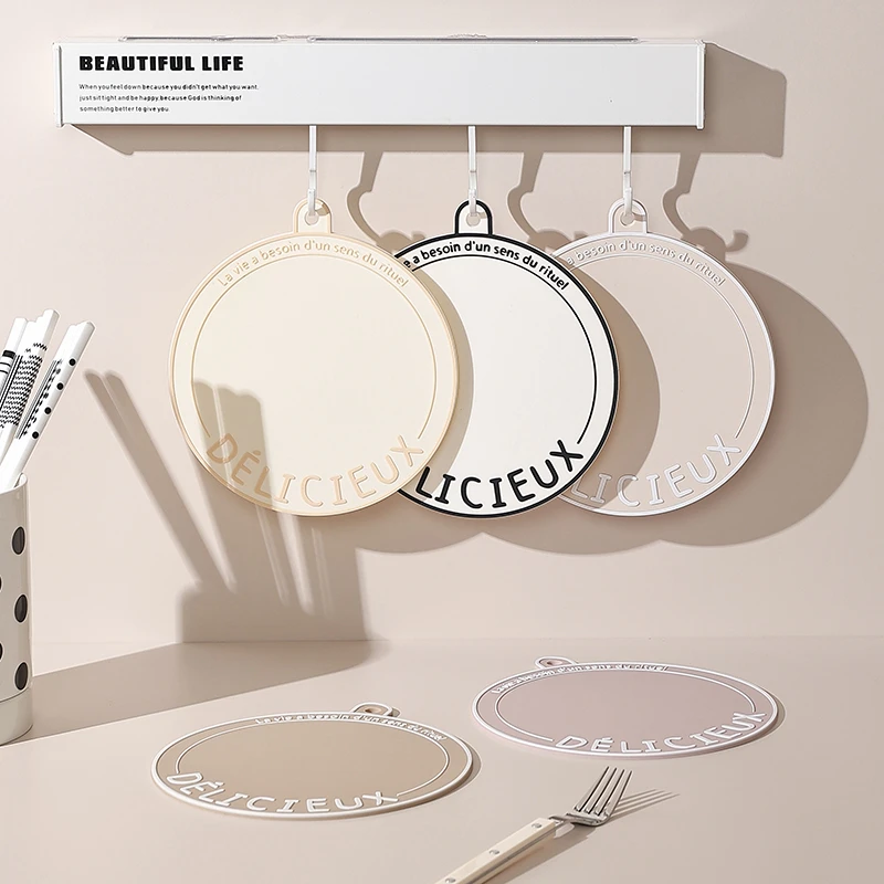 ins风桌面防烫垫高颜值隔热餐垫奶油风圆形垫子家用可挂杯垫网红