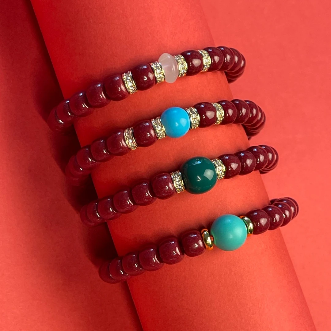 朱颜绿韵玲珑手串高品质紫金砂红砂朱砂手串