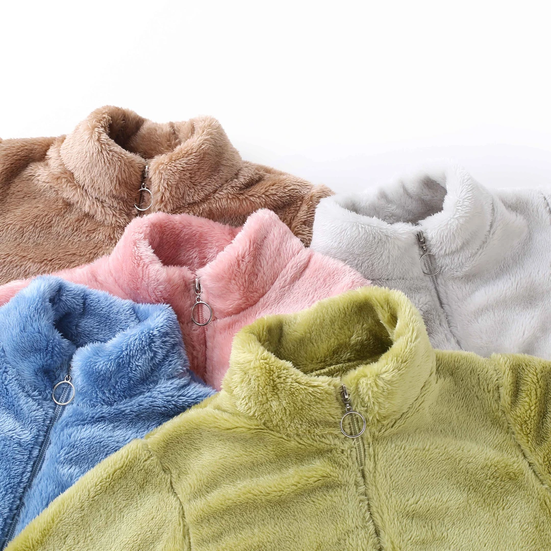 儿童外套秋冬款摇粒绒男童女童女宝宝小女孩抓绒法兰绒加绒保暖衣