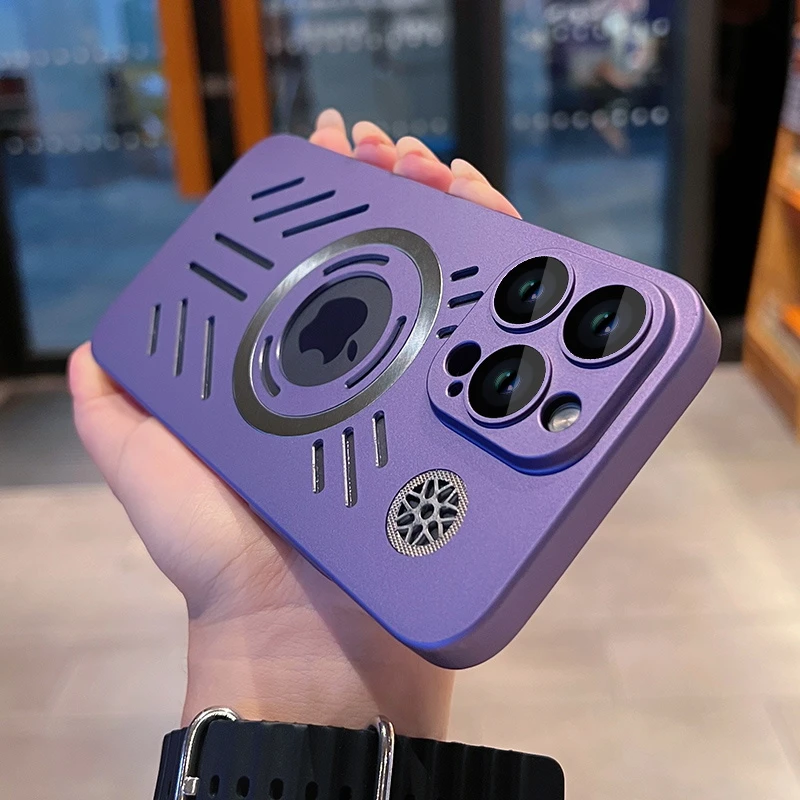 苹果15ProMax新款露标磁吸iPhone14自带镜头膜13透气散热12保护套