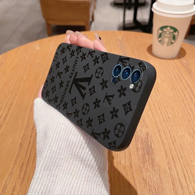 opporeno4手机壳网红潮牌酷黑满铺lv老花黑色个性情侣全包防摔磨