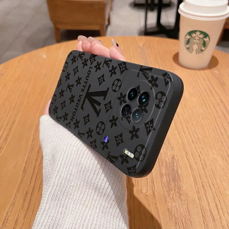 vivox90手机壳网红潮牌酷黑满铺lv老花黑色个性情侣全包防摔磨砂