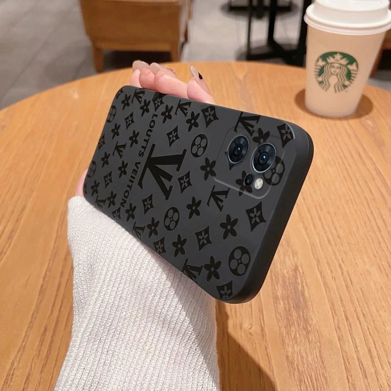 opporeno7手机壳网红潮牌酷黑满铺lv老花黑色个性情侣全包防摔磨
