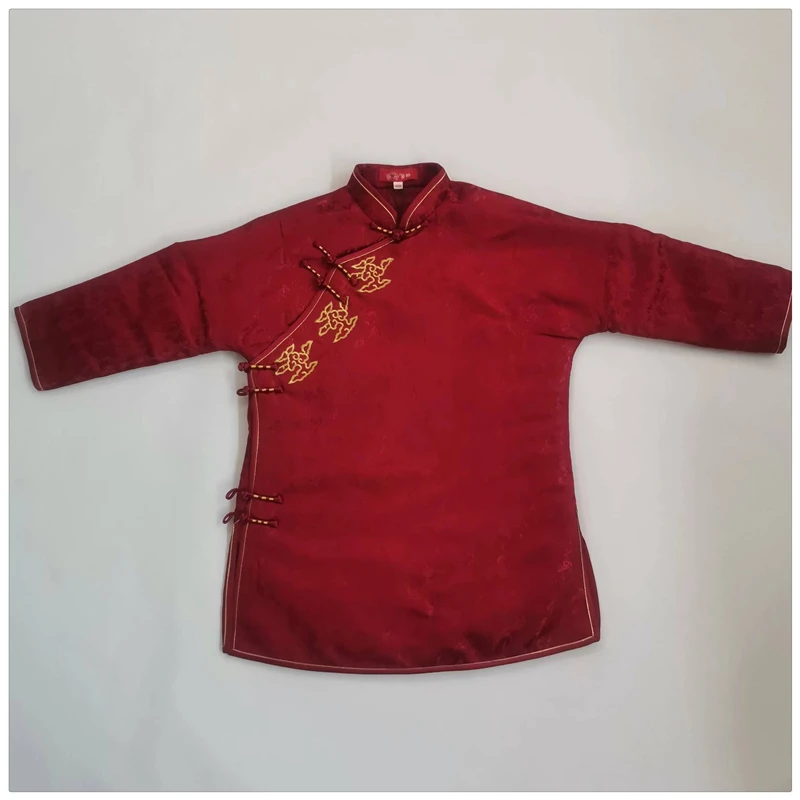 格格中式织锦刺绣连袖棉外套红色（童）G64PN031177