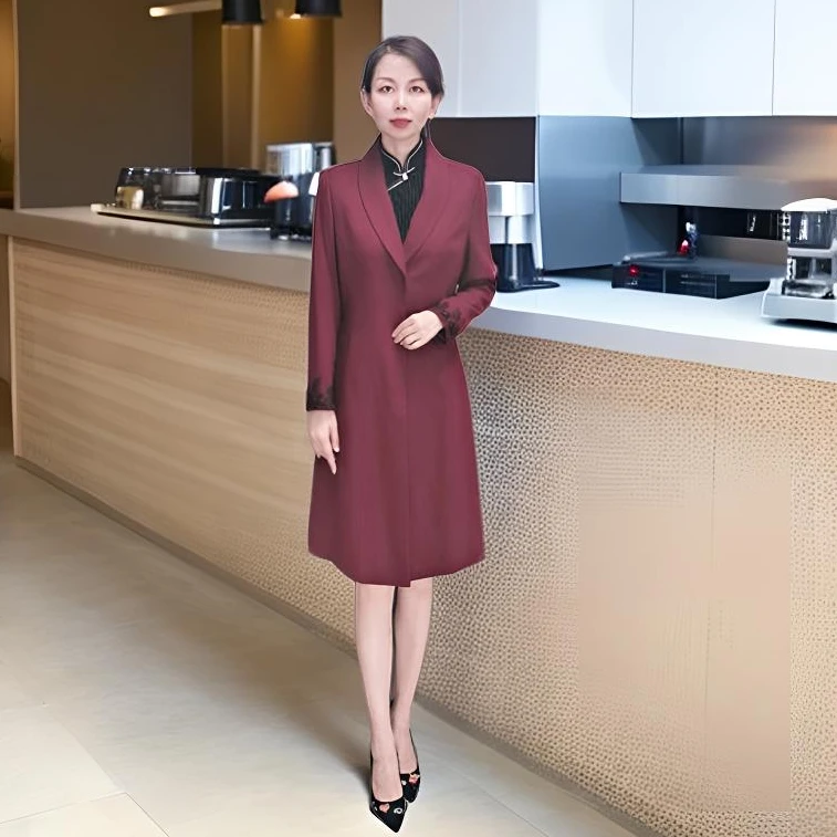 格格断码捡漏-秋语羊毛春秋中长款风衣   G64EU020477