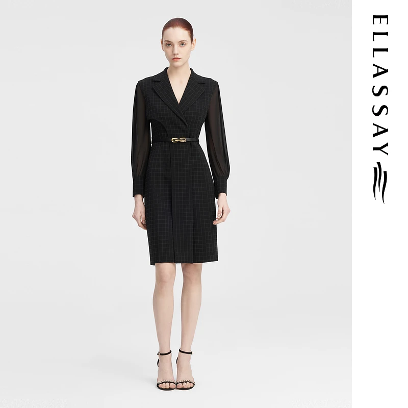 ELLASSAY歌力思夏季醋酸时尚前卫连衣裙女EWF343Y02000