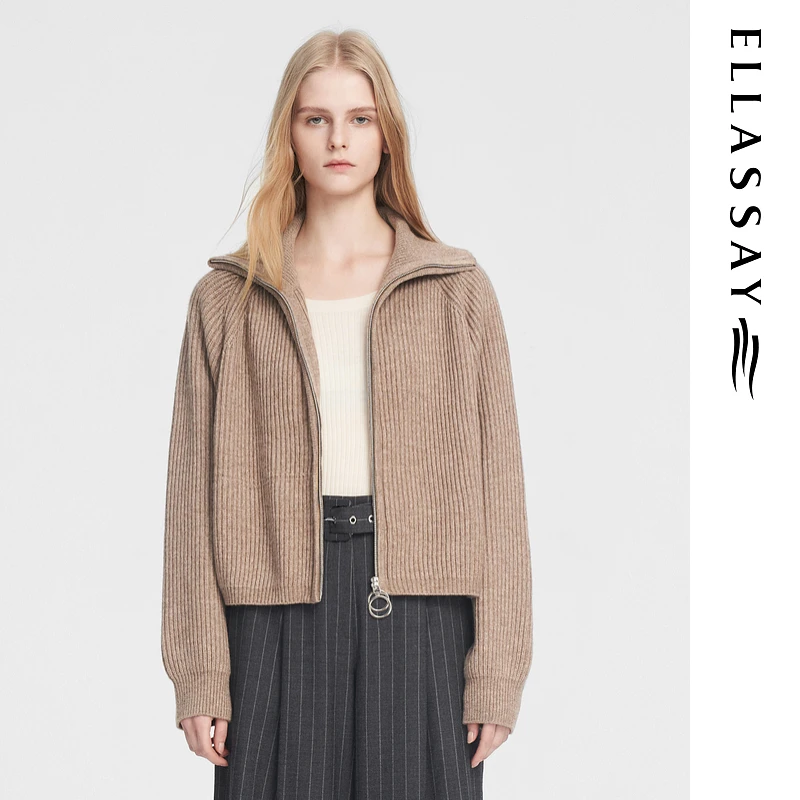 【雅丹风】歌力思2024秋季新款绵羊毛百搭时尚针织衫女EWB353M03100