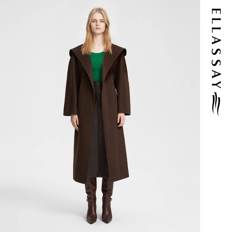 ELLASSAY歌力思2024秋冬新款绵羊毛优雅气质毛呢外套EWB354D01700