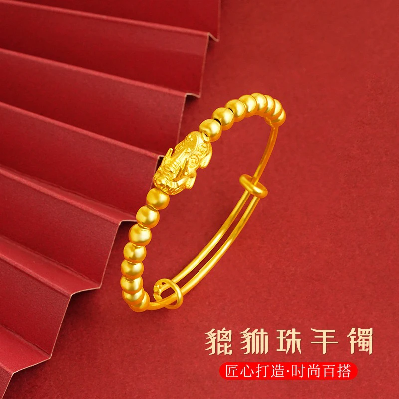 铜合金手镯 2025新款民族风复古经典文艺复古推拉精美貔貅手镯