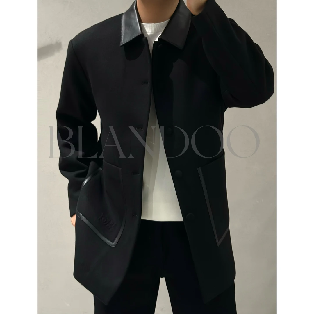 BLANDOO “英伦风范” 男士轻奢帅气中长款大衣3BD0088