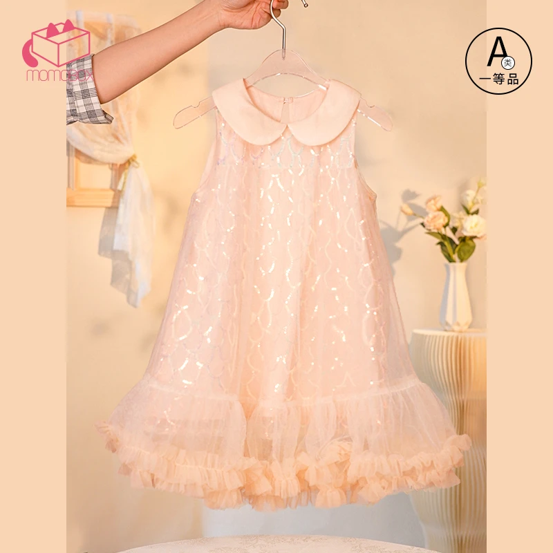 【月夜兔】春夏季女童裙子娃娃周岁薄款透气蕾丝淑女公主连衣裙