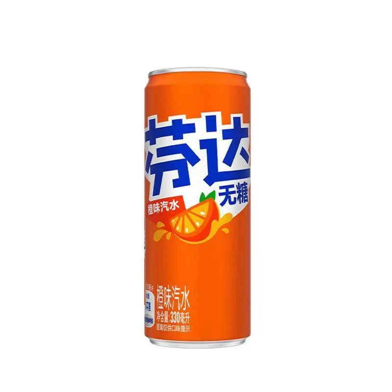 Fanta/芬达芬达零卡橙味无糖330灌装汽水气泡碳酸饮料夏季即饮装