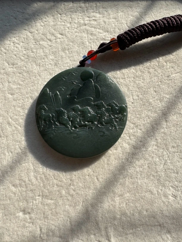 新疆塔青和田玉山水园牌