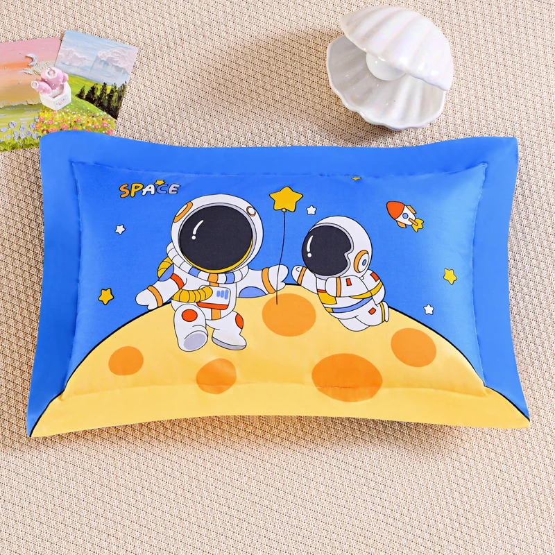 儿童枕套30x50cm卡通太空人枕头套宇航员3-6-9儿童幼儿园小孩枕头