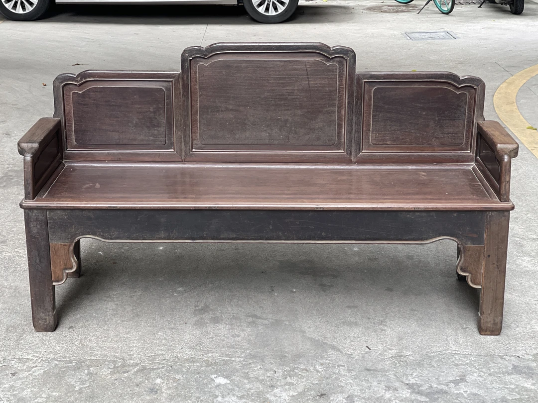 木艺木雕老三人椅