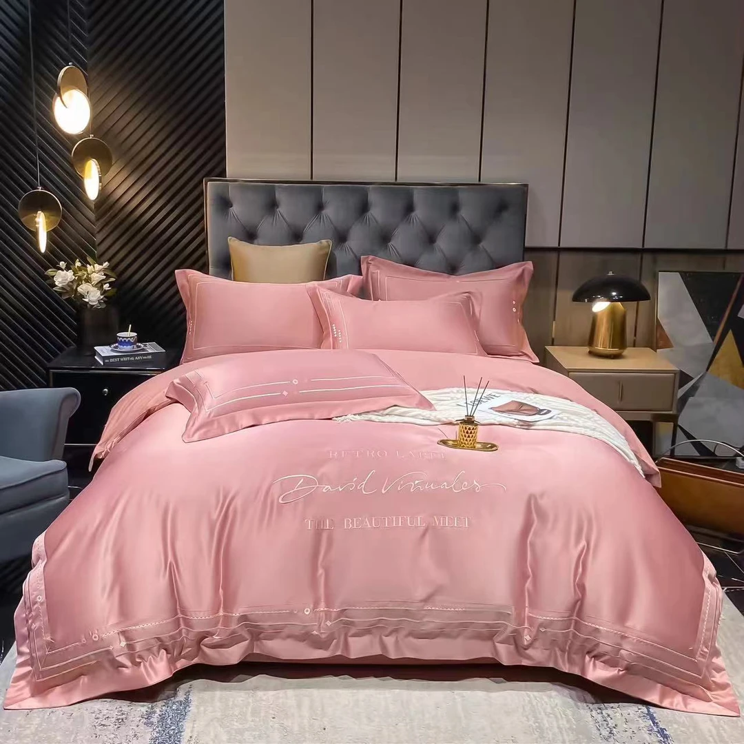 【高货清仓】毕加索艺术类精工刺绣长绒棉纯棉四件套-简奢/豆沙