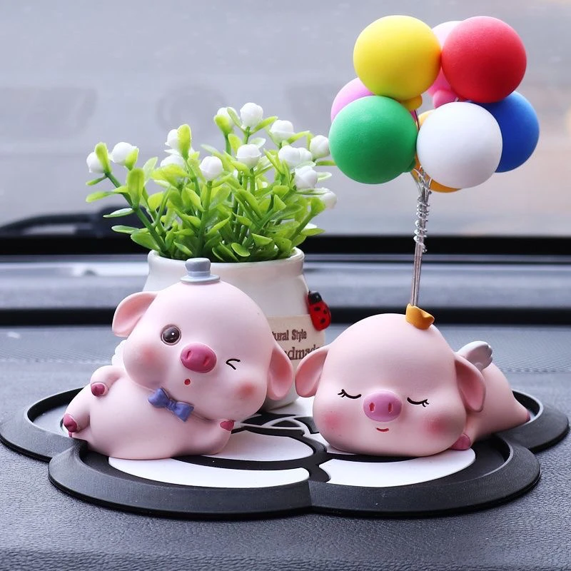汽车内饰品摆件创意摇头小猪出入保平安个性可爱男女高档车载漂亮