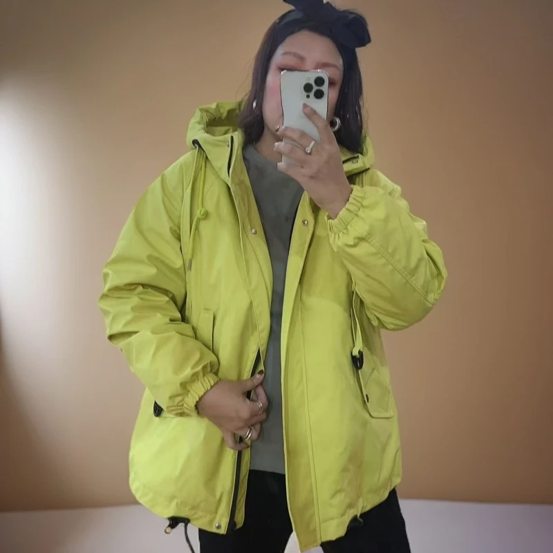 Yang NaNa+【保暖羽绒服】百搭大版显瘦时尚户外防风冲风面料羽绒服