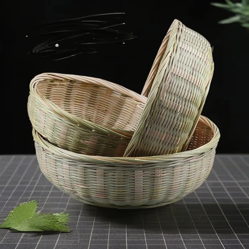 天然手工竹篮 竹编淘米筐竹筛子水果篮 菜篮 馒头筐 沥蔬菜水果