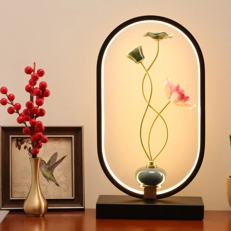 新简约中式台灯床头网红灯遥控智能调光禅意创意茶台客厅书房装饰