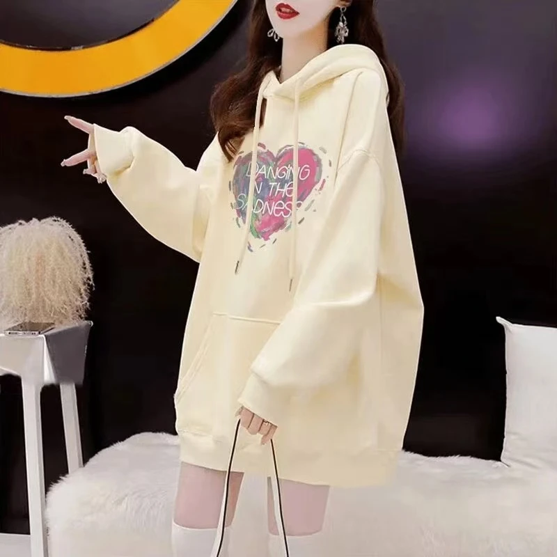 欧货连帽卫衣女2024新款爆款潮牌宽松大码上衣秋冬季加绒加厚帽衫