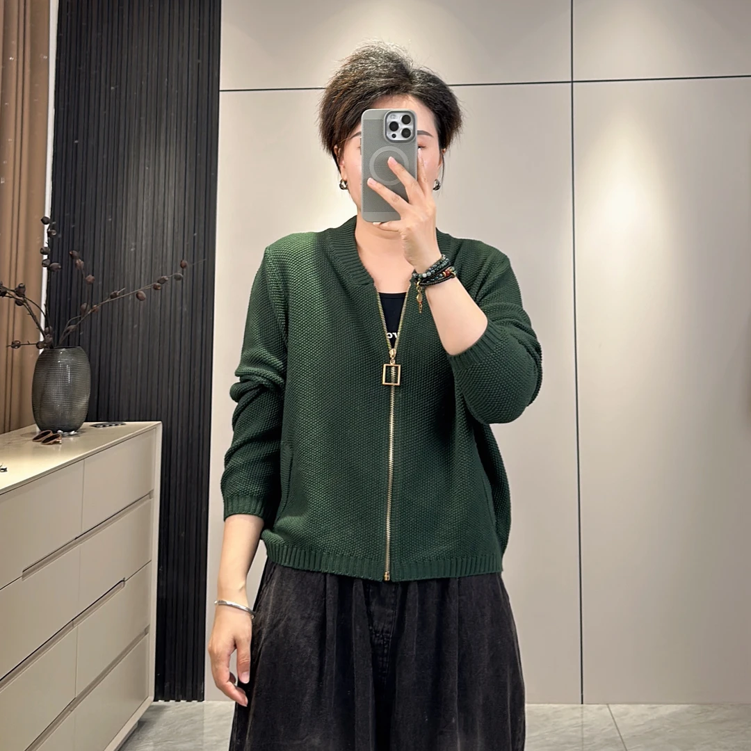 拉链针织衫宽松休闲秋季新款毛衣开衫长袖毛衫54059