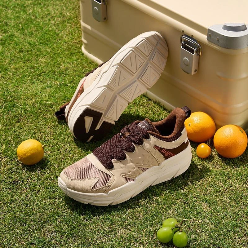 361°【城野】男子运动鞋2024夏季复古拼色休闲鞋厚底防滑低帮老爹鞋