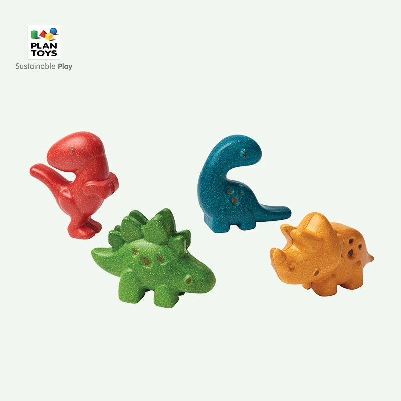 plantoys木制儿童玩具小恐龙摆件野生动物海洋生物过家家玩具