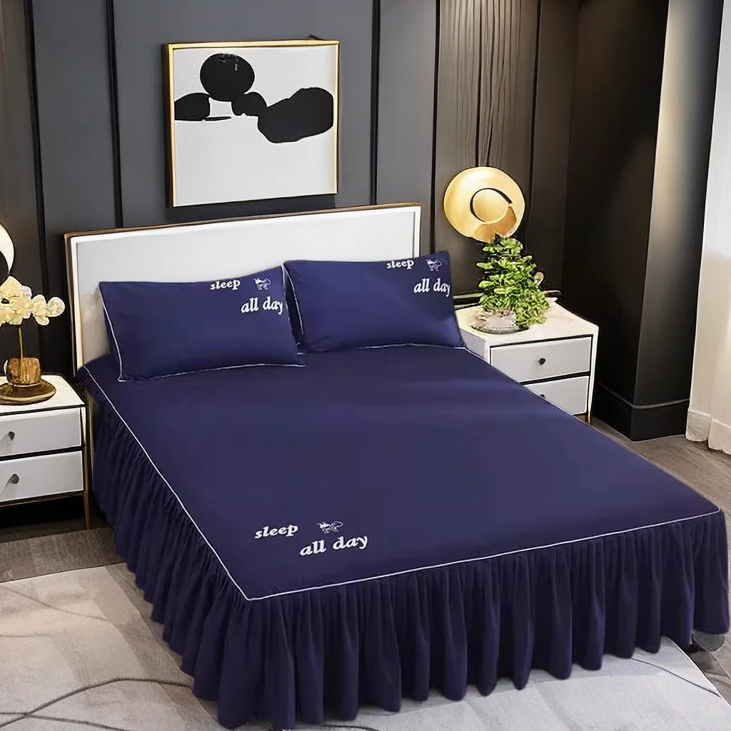 韩版床裙四季通用纯色床罩防滑床床套罩保护套罩床磨毛床单防尘罩