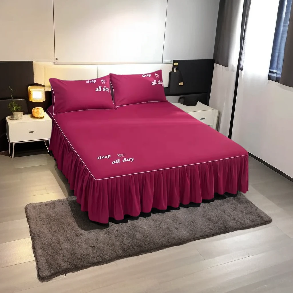 四季款床裙非全棉保护套纯色床罩磨毛罩床韩版防尘罩床笠防滑床