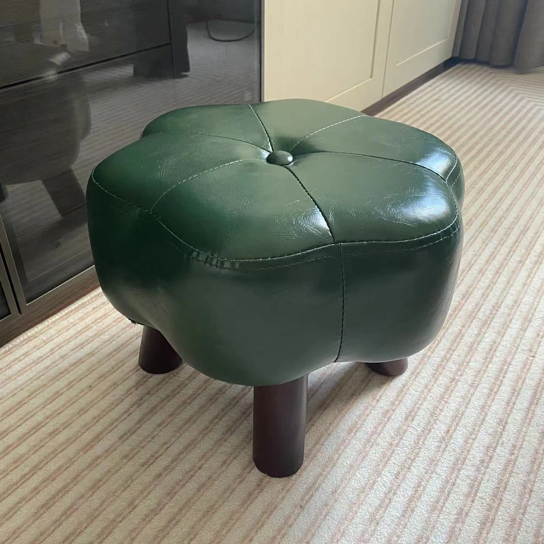 六瓣花凳客厅高级感实木板凳简约门口换鞋凳创意软包沙发凳轻奢