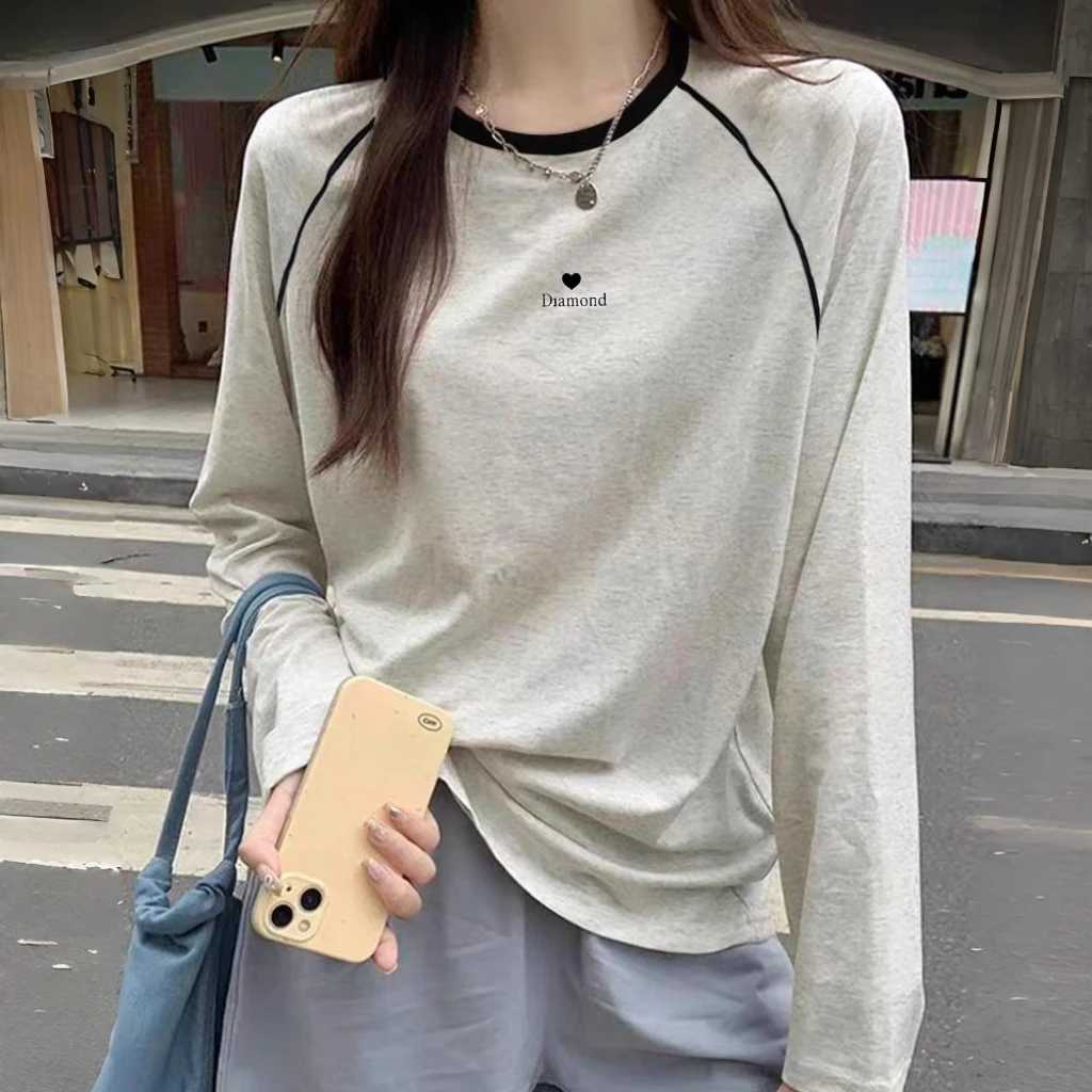 2025新款长袖T恤女秋冬季宽松薄款打底衫休闲内搭宽松显瘦上衣女