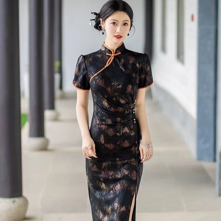 新中式国风夏款收腰显瘦旗袍