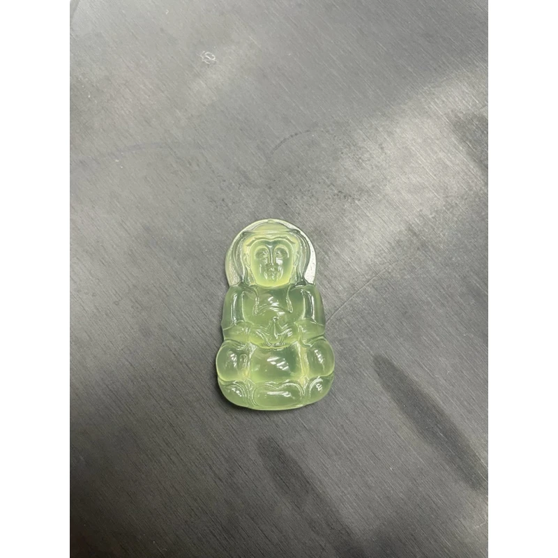 高品质岫玉正装冰种观音吊坠