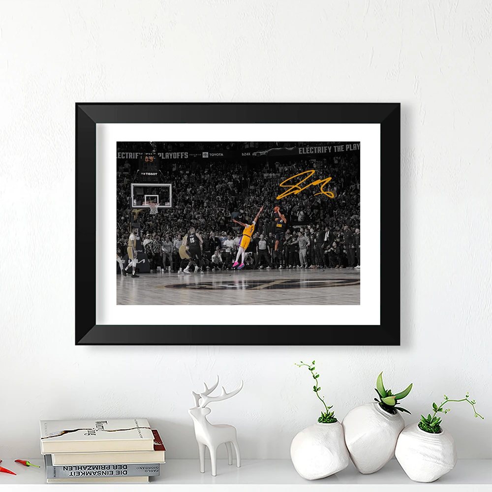 掘金穆雷绝杀湖人签名照片装饰画框木相框约基奇海报桌摆挂件礼物