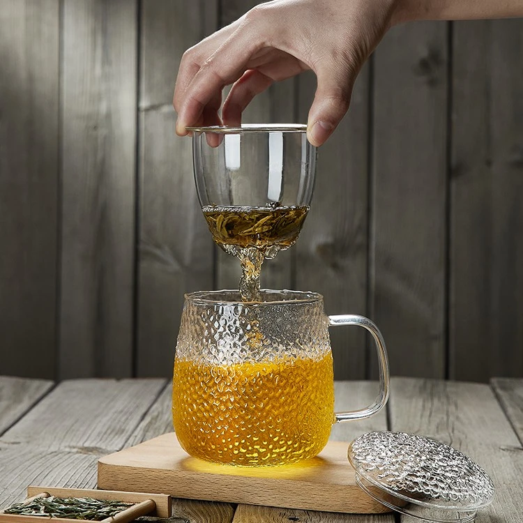 办公室玻璃茶杯茶水分离花茶泡茶杯过滤带把喝绿茶杯子女透明水杯
