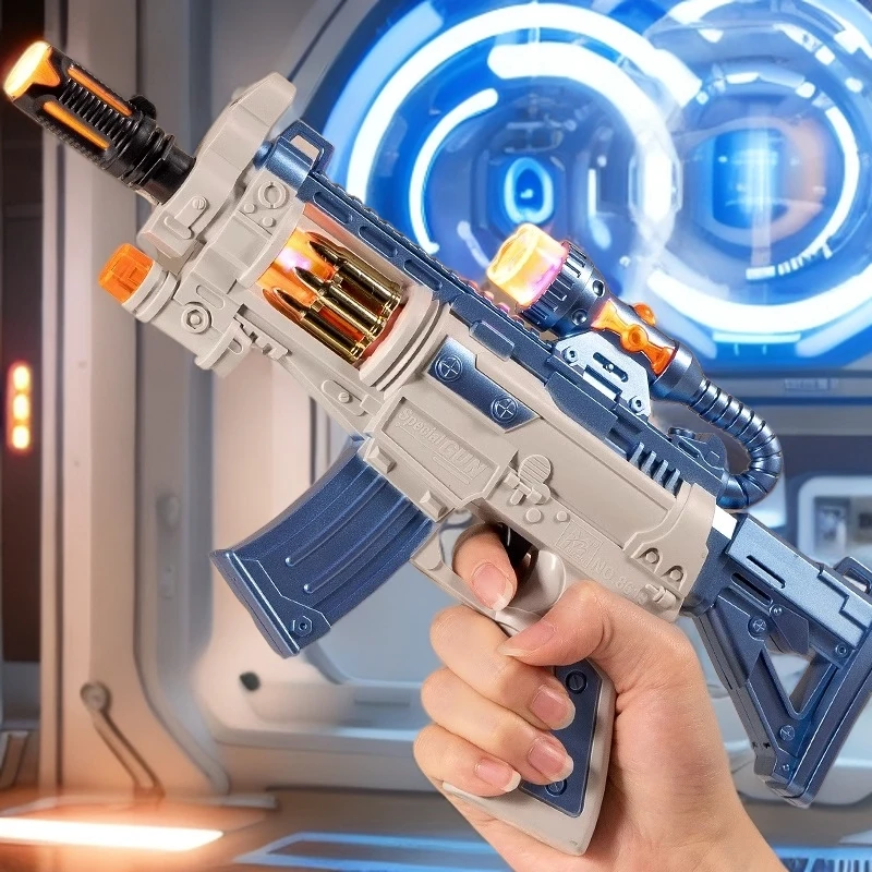 宝宝声光玩具枪儿童玩具男孩2小孩5电动冲锋3岁4模型音乐左轮手枪