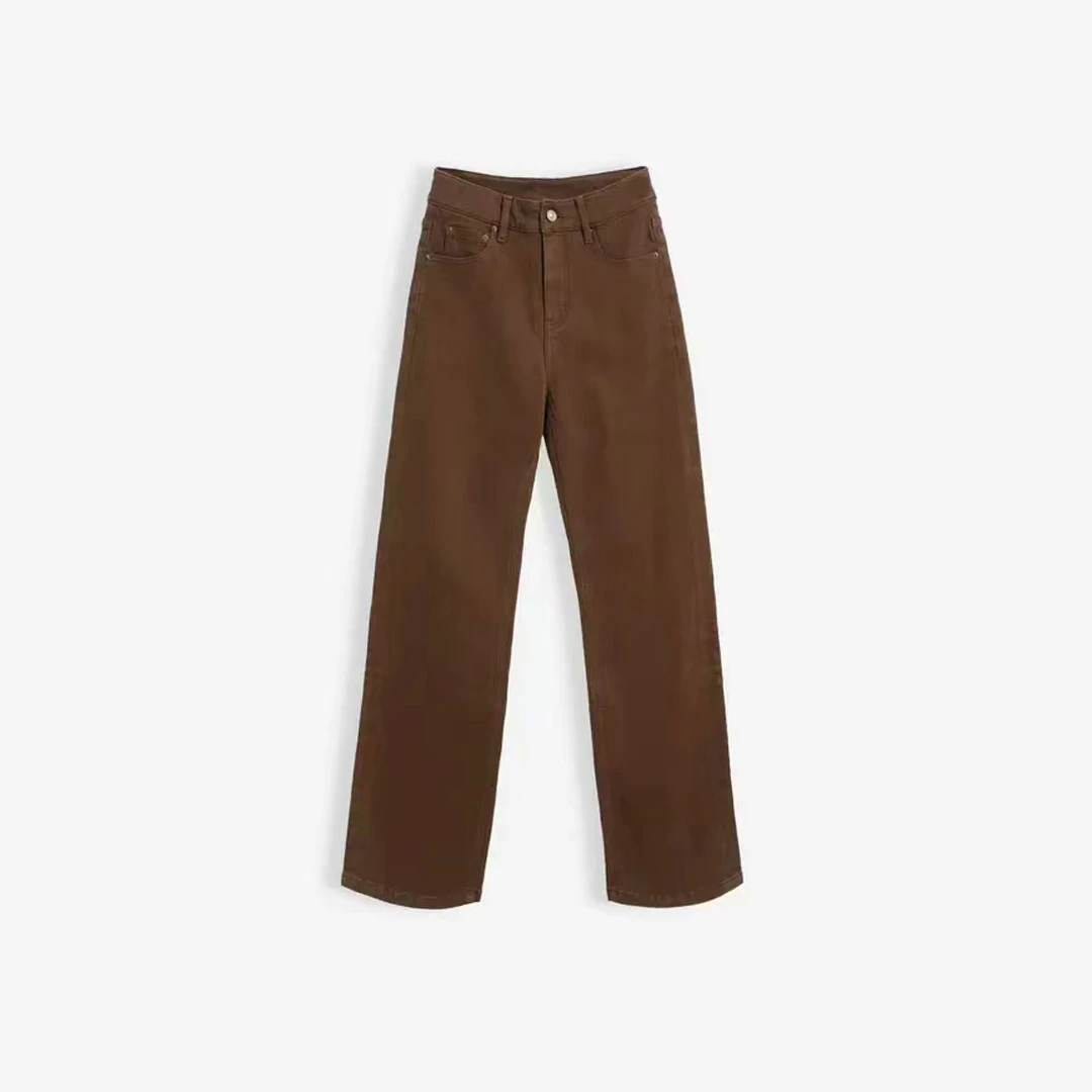 【小云总专属】美拉德色复古牛仔裤宽松直筒长裤阔腿休闲裤子JD9665