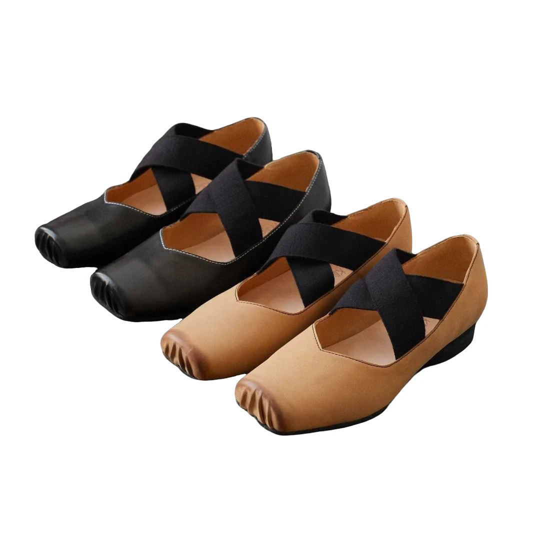 uma牛皮猪鼻子芭蕾鞋复古绑带单鞋芭蕾舞鞋外穿女鞋