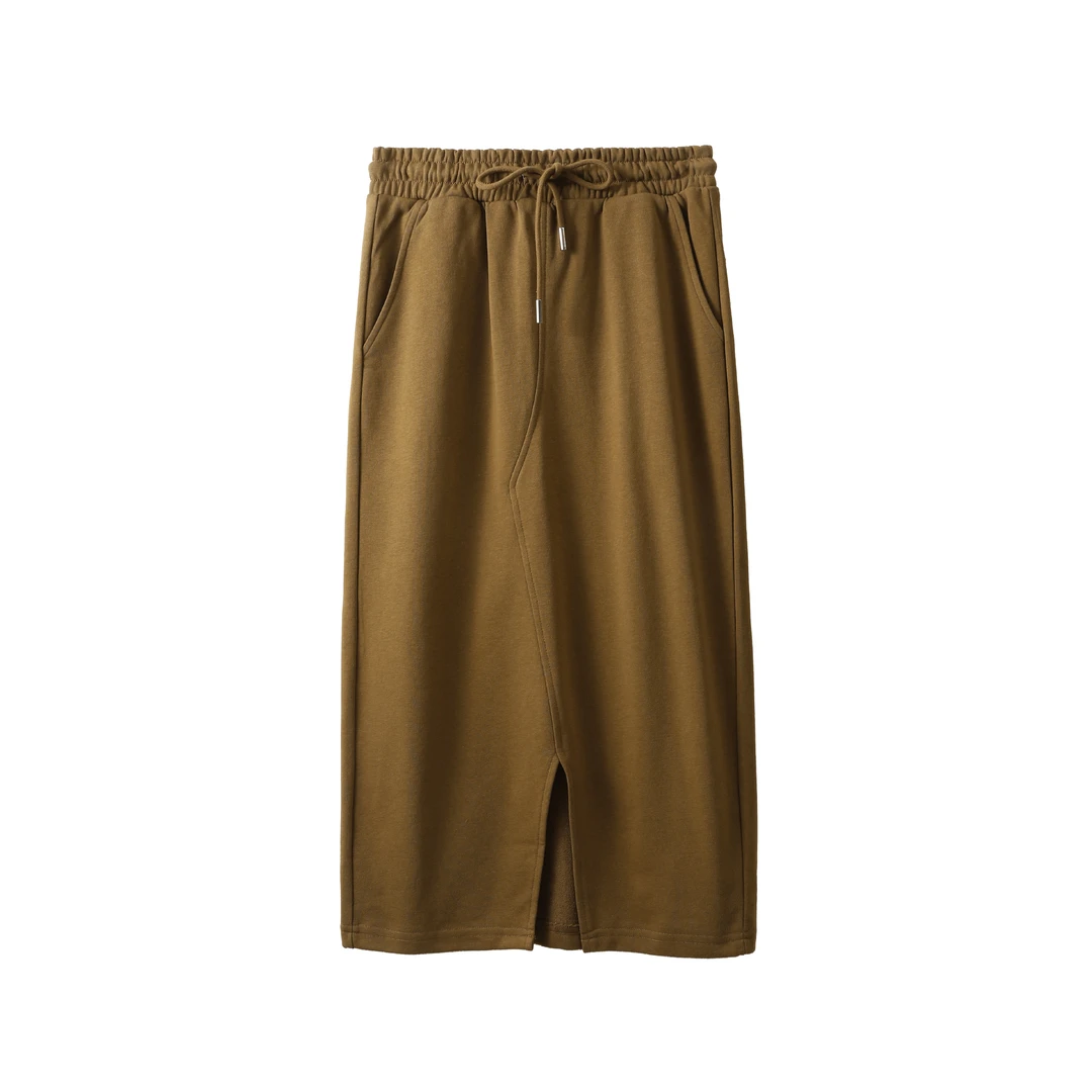 特！门店31&9！个性抽绳开叉高腰半身裙女L71111