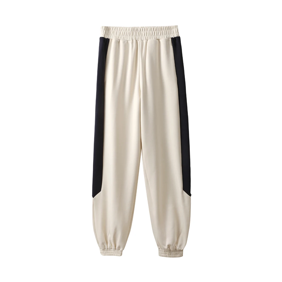 特！门店36&9！显瘦撞色松紧高腰休闲卫裤L71416