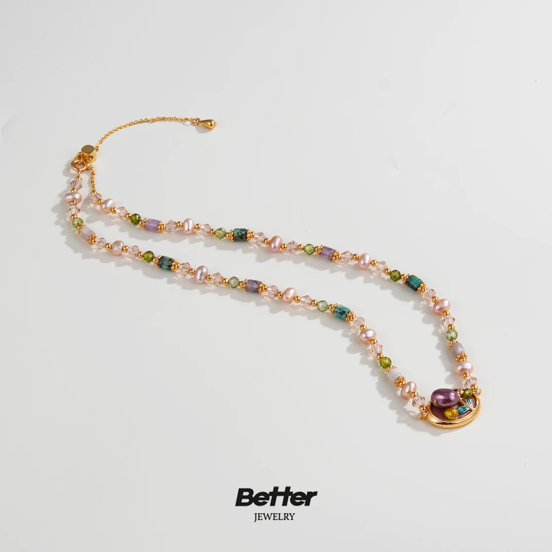 铜合金仿珍珠项链 TA220 莫奈花园♥彩色梦境 TA