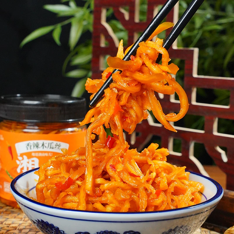 香辣木瓜丝湖南特产脆爽开胃下饭菜腌制酸辣传统新鲜即食微辣咸菜