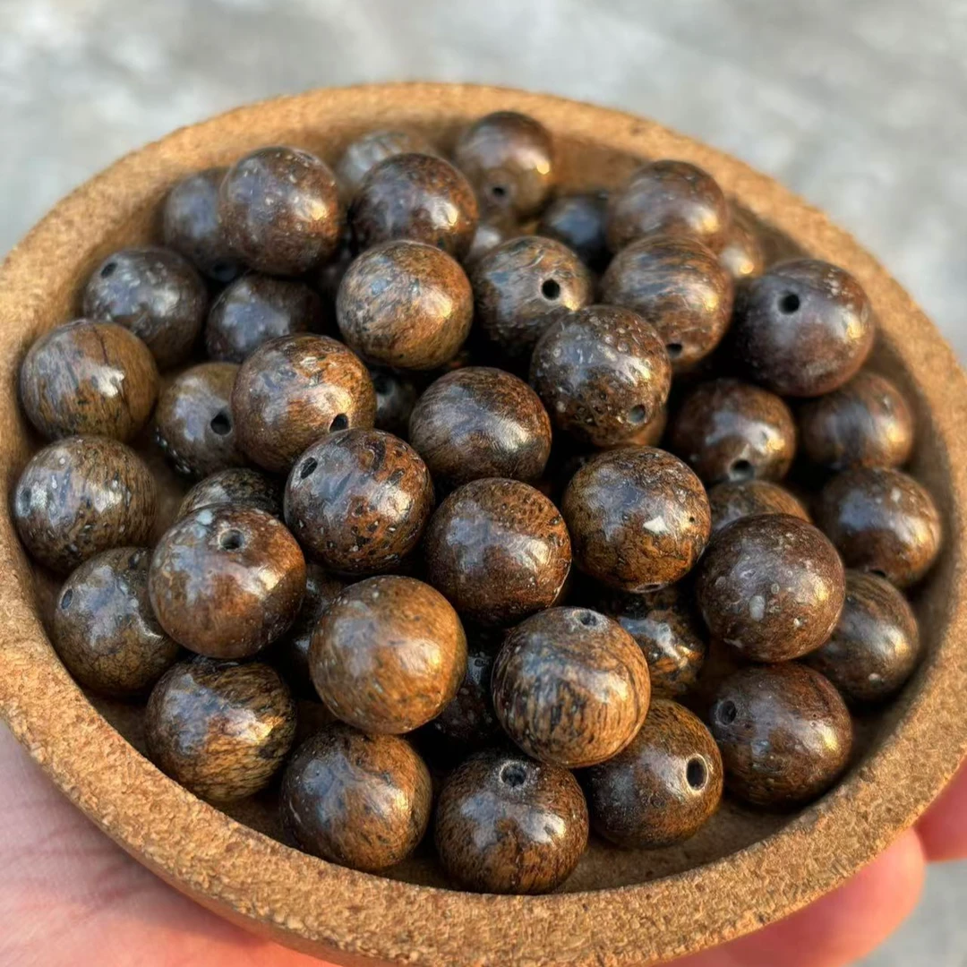 【万年骨珠】系列-猛犸骨珠手串-有天然骨坑棕眼-非完美介意勿拍