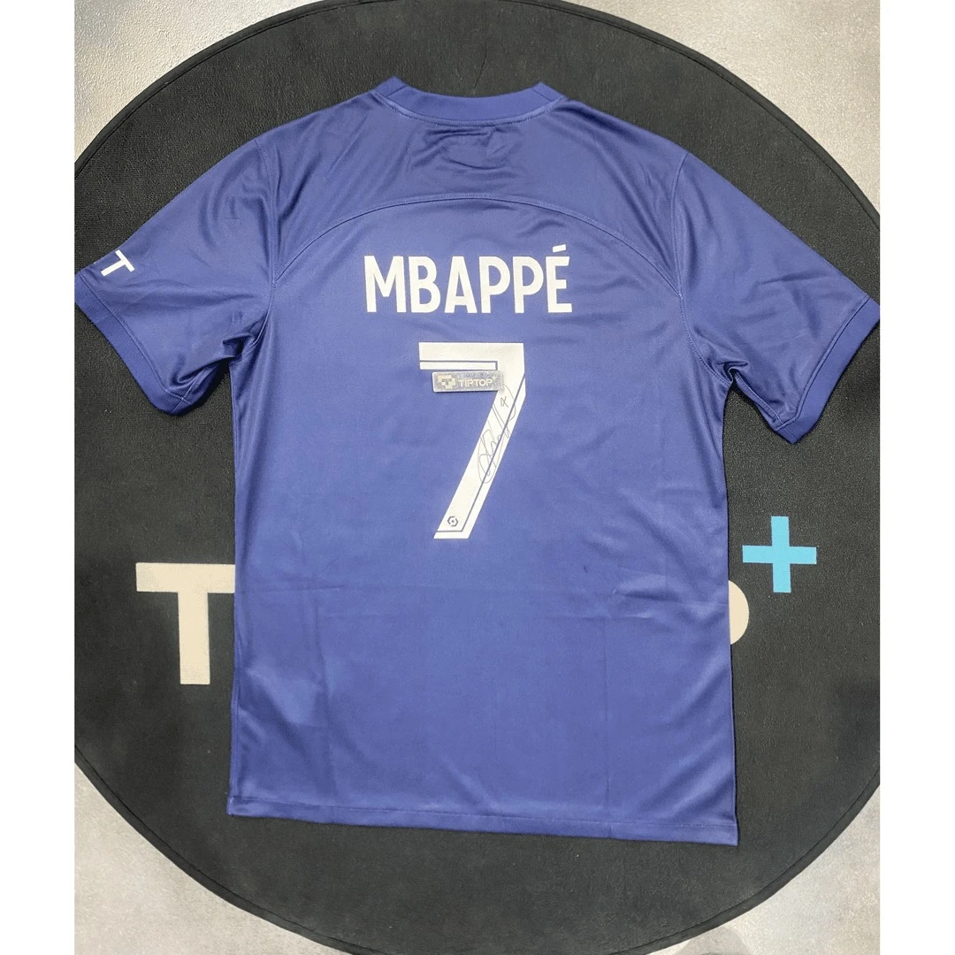 【TIPTOP亲签】姆巴佩 7号大巴黎蓝色 22-23赛季亲签球衣 证书Icons