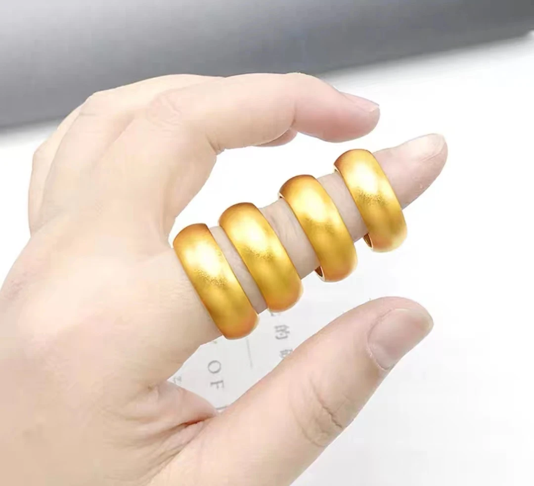 合金戒指 精品磨砂闭口戒指面宽6mm8mm时尚古法哑光指环传承百搭